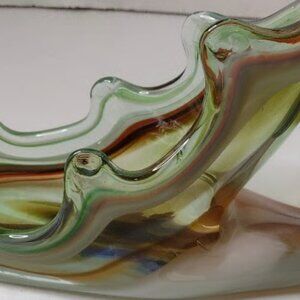 Vintage Sleigh Cornucopia or Swan-Shaped Bowl Curled Neck Scalloped Rim (GS2).